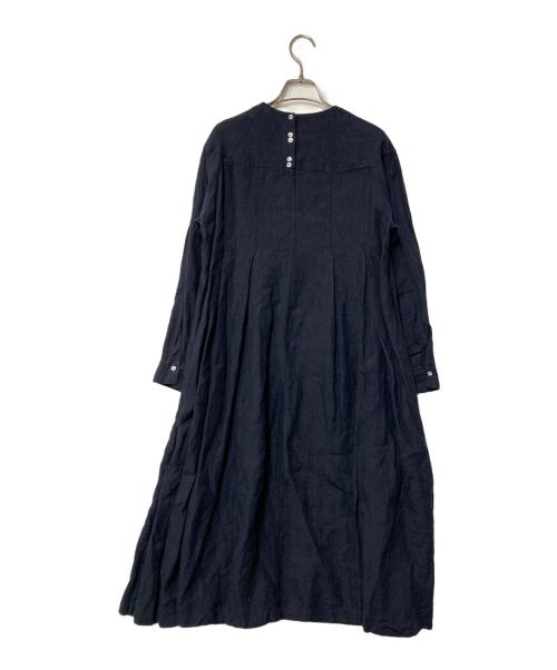 susuri（ススリ）susuri (ススリ) リネンワンピース ネイビー サイズ:Ｍの古着・服飾アイテム