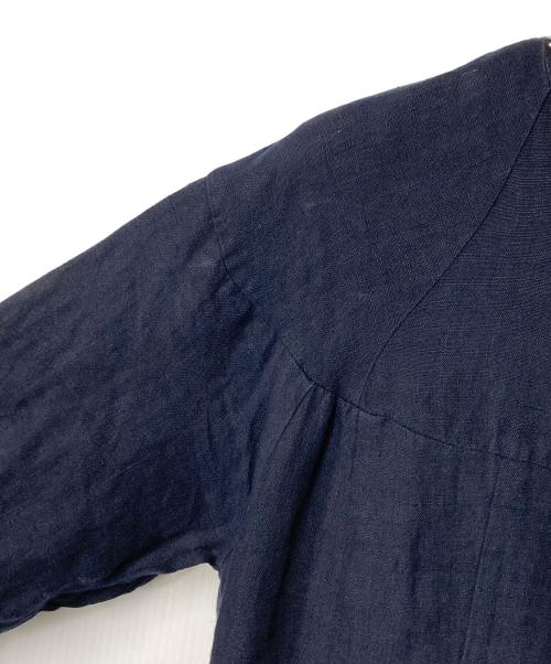 susuri（ススリ）susuri (ススリ) リネンワンピース ネイビー サイズ:Ｍの古着・服飾アイテム