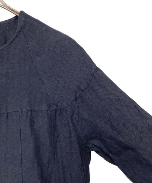 susuri（ススリ）susuri (ススリ) リネンワンピース ネイビー サイズ:Ｍの古着・服飾アイテム