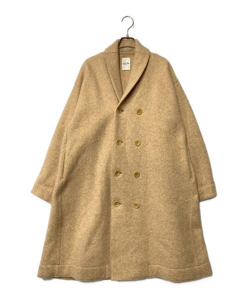 45R（フォーティファイブ・アール）45R (フォーティファイブ・アール) ラムウールのPコート 7102914 ベージュの古着・服飾アイテム