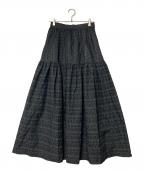 Sov.ソブ）の古着「ラメボーダーティアードスカート」｜ブラック