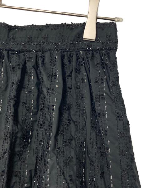 Sov.（ソブ）Sov. (ソブ) ラメボーダーティアードスカート ブラック サイズ:36の古着・服飾アイテム