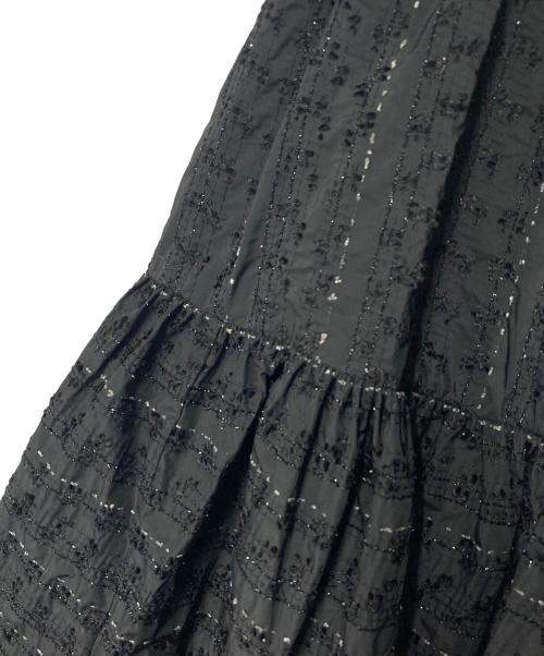 Sov.（ソブ）Sov. (ソブ) ラメボーダーティアードスカート ブラック サイズ:36の古着・服飾アイテム