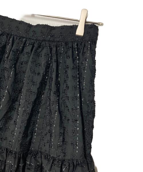 Sov.（ソブ）Sov. (ソブ) ラメボーダーティアードスカート ブラック サイズ:38の古着・服飾アイテム