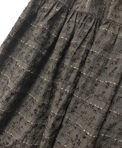 Sov.（ソブ）Sov. (ソブ) ラメボーダーティアードスカート ブラック サイズ:38の古着・服飾アイテム