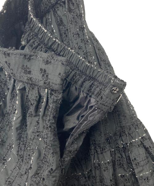 Sov.（ソブ）Sov. (ソブ) ラメボーダーティアードスカート ブラック サイズ:38の古着・服飾アイテム