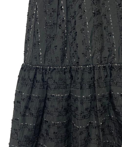 Sov.（ソブ）Sov. (ソブ) ラメボーダーティアードスカート ブラック サイズ:38の古着・服飾アイテム