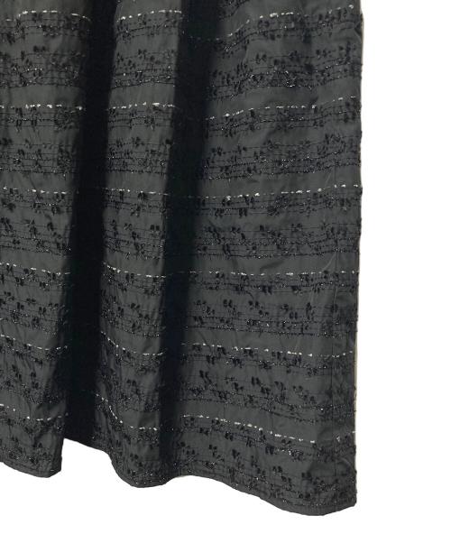 Sov.（ソブ）Sov. (ソブ) ラメボーダーティアードスカート ブラック サイズ:38の古着・服飾アイテム