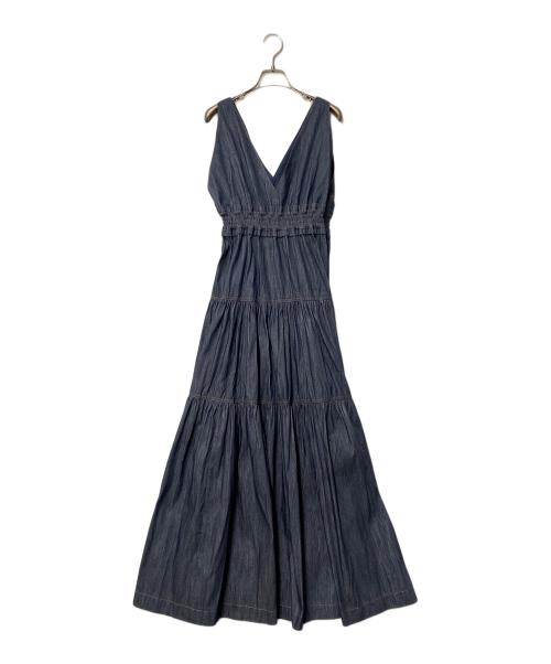 DOUBLE STANDARD CLOTHING（ダブルスタンダードクロージング）DOUBLE STANDARD CLOTHING (ダブルスタンダードクロージング) インディゴVネックティアードワンピース 0201-551-233 インディゴ サイズ:38の古着・服飾アイテム