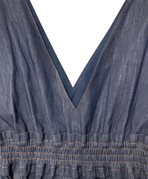 DOUBLE STANDARD CLOTHING（ダブルスタンダードクロージング）DOUBLE STANDARD CLOTHING (ダブルスタンダードクロージング) インディゴVネックティアードワンピース 0201-551-233 インディゴ サイズ:38の古着・服飾アイテム