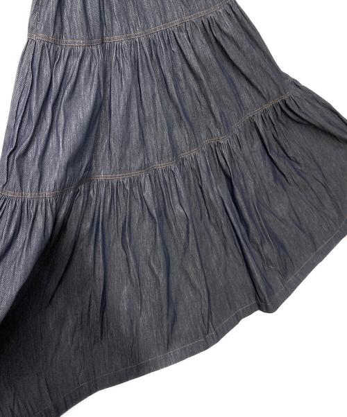 DOUBLE STANDARD CLOTHING（ダブルスタンダードクロージング）DOUBLE STANDARD CLOTHING (ダブルスタンダードクロージング) インディゴVネックティアードワンピース 0201-551-233 インディゴ サイズ:38の古着・服飾アイテム