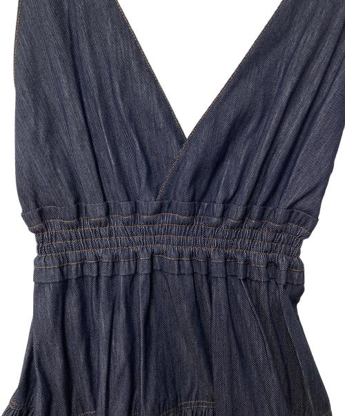 DOUBLE STANDARD CLOTHING（ダブルスタンダードクロージング）DOUBLE STANDARD CLOTHING (ダブルスタンダードクロージング) インディゴVネックティアードワンピース 0201-551-233 インディゴ サイズ:38の古着・服飾アイテム