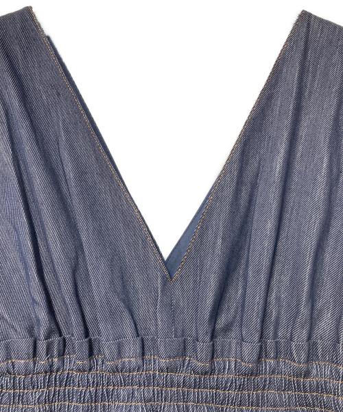 DOUBLE STANDARD CLOTHING（ダブルスタンダードクロージング）DOUBLE STANDARD CLOTHING (ダブルスタンダードクロージング) インディゴVネックティアードワンピース 0201-551-233 インディゴ サイズ:38の古着・服飾アイテム