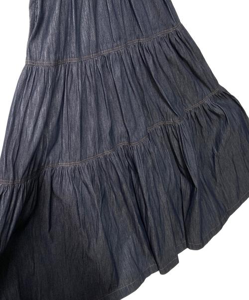 DOUBLE STANDARD CLOTHING（ダブルスタンダードクロージング）DOUBLE STANDARD CLOTHING (ダブルスタンダードクロージング) インディゴVネックティアードワンピース 0201-551-233 インディゴ サイズ:38の古着・服飾アイテム