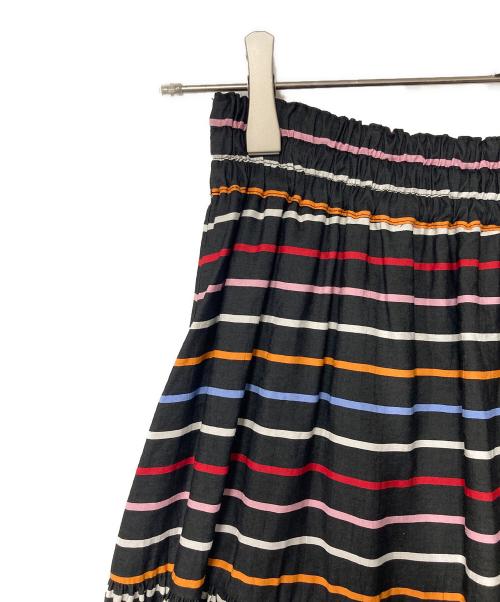 DOUBLE STANDARD CLOTHING（ダブルスタンダードクロージング）DOUBLE STANDARD CLOTHING (ダブルスタンダードクロージング) カラフルボーダーティアードスカート ブラック サイズ:36の古着・服飾アイテム