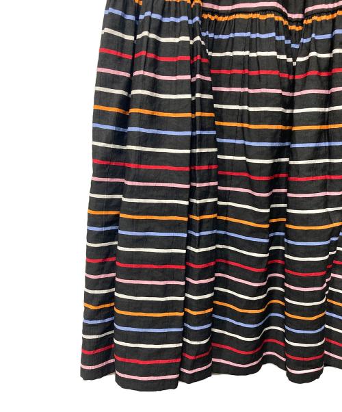 DOUBLE STANDARD CLOTHING（ダブルスタンダードクロージング）DOUBLE STANDARD CLOTHING (ダブルスタンダードクロージング) カラフルボーダーティアードスカート ブラック サイズ:36の古着・服飾アイテム