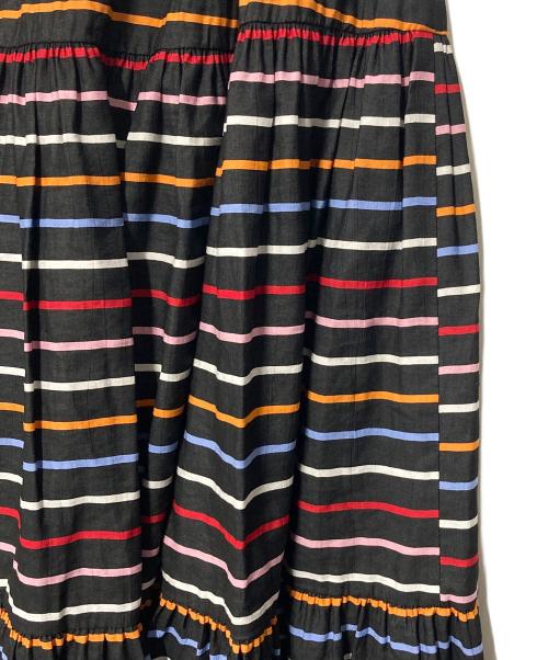 DOUBLE STANDARD CLOTHING（ダブルスタンダードクロージング）DOUBLE STANDARD CLOTHING (ダブルスタンダードクロージング) カラフルボーダーティアードスカート ブラック サイズ:36の古着・服飾アイテム
