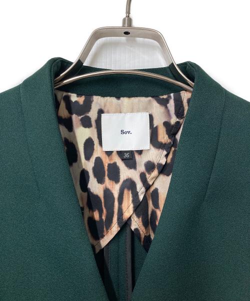 Sov.（ソブ）Sov. (ソブ) トリアセートジャガードジャケット グリーン サイズ:36の古着・服飾アイテム
