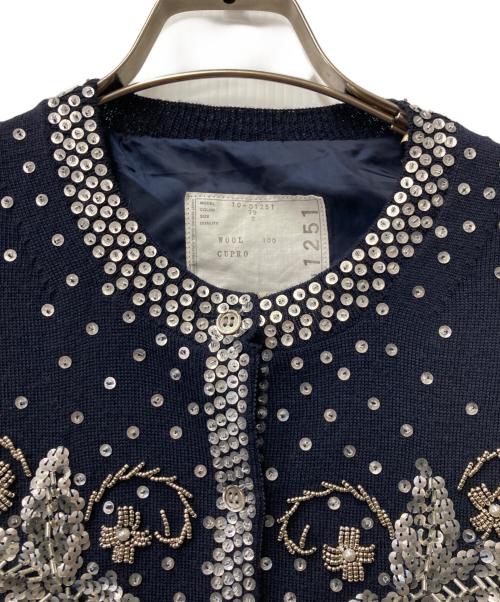 sacai（サカイ）sacai (サカイ) スパンコール ウールクルーネックカーディガン 10-01251 ネイビー サイズ:2の古着・服飾アイテム