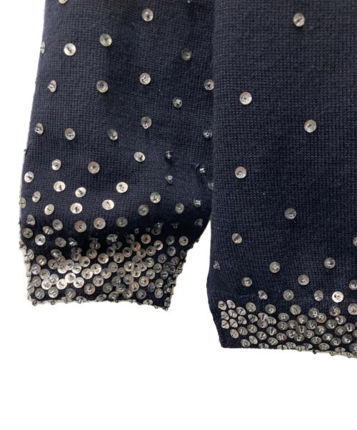 sacai（サカイ）sacai (サカイ) スパンコール ウールクルーネックカーディガン 10-01251 ネイビー サイズ:2の古着・服飾アイテム