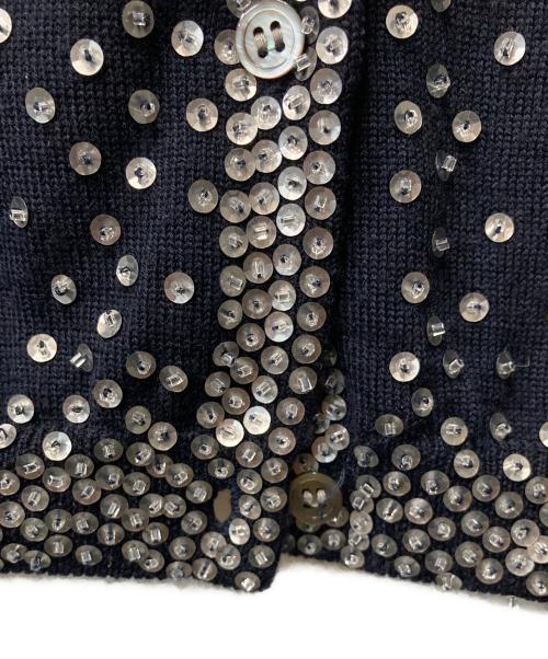 sacai（サカイ）sacai (サカイ) スパンコール ウールクルーネックカーディガン 10-01251 ネイビー サイズ:2の古着・服飾アイテム