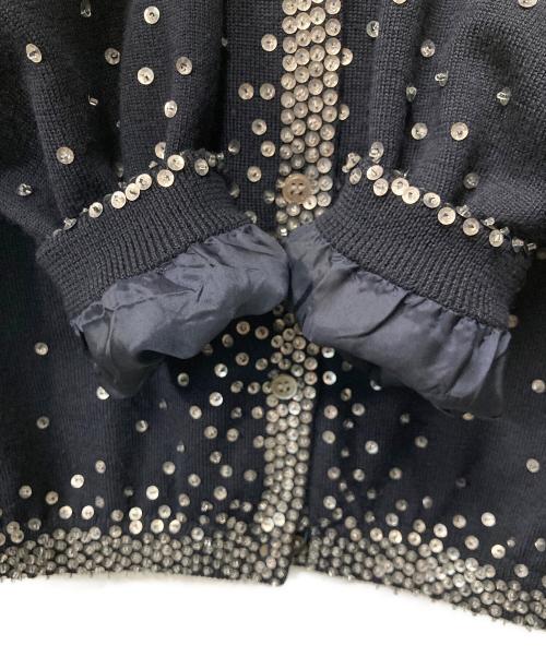 sacai（サカイ）sacai (サカイ) スパンコール ウールクルーネックカーディガン 10-01251 ネイビー サイズ:2の古着・服飾アイテム