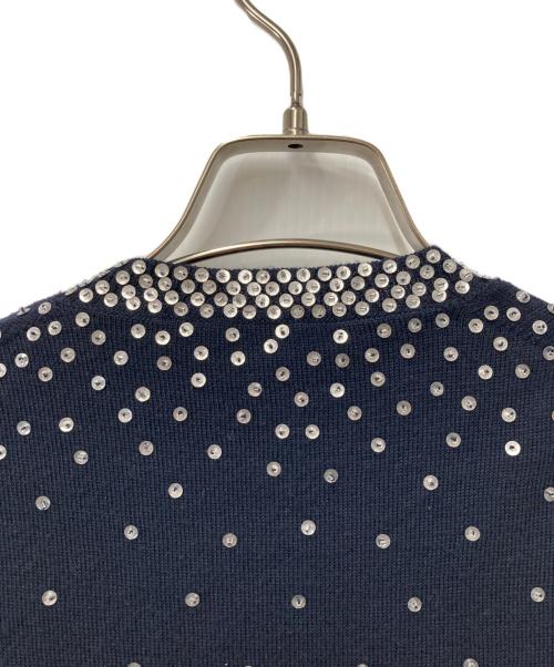 sacai（サカイ）sacai (サカイ) スパンコール ウールクルーネックカーディガン 10-01251 ネイビー サイズ:2の古着・服飾アイテム