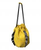 BORDERS at BALCONY×LINTONボーダーズアットバルコニー×リントン）の古着「巾着バッグ」｜イエロー