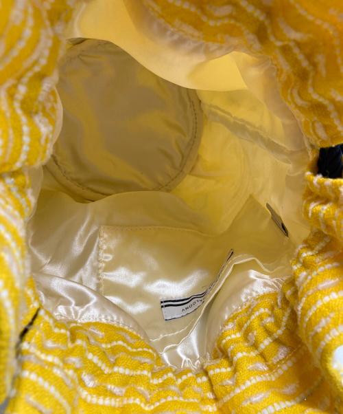 BORDERS at BALCONY（ボーダーズアットバルコニー）BORDERS at BALCONY (ボーダーズアットバルコニー) LINTON (リントン) 巾着バッグ イエローの古着・服飾アイテム