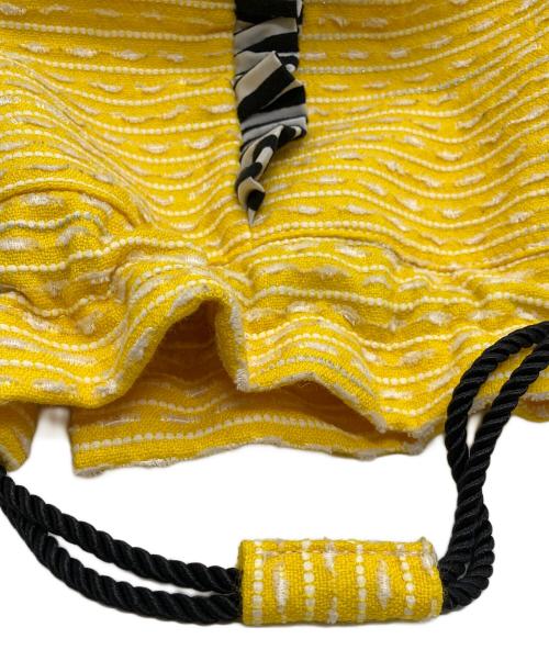 BORDERS at BALCONY（ボーダーズアットバルコニー）BORDERS at BALCONY (ボーダーズアットバルコニー) LINTON (リントン) 巾着バッグ イエローの古着・服飾アイテム