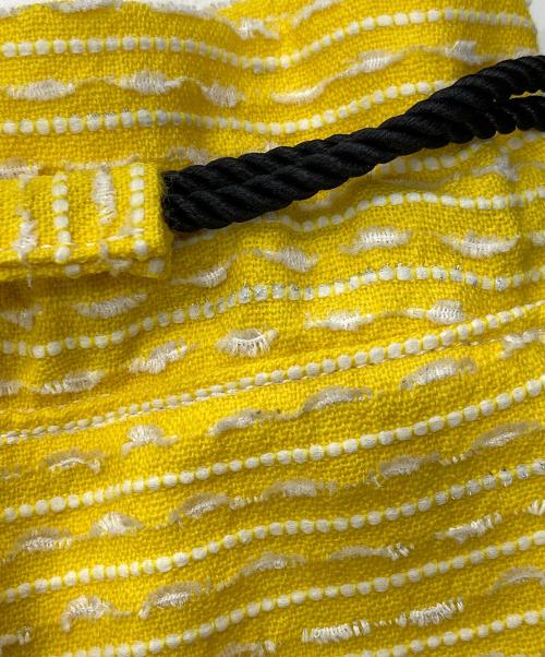 BORDERS at BALCONY（ボーダーズアットバルコニー）BORDERS at BALCONY (ボーダーズアットバルコニー) LINTON (リントン) 巾着バッグ イエローの古着・服飾アイテム