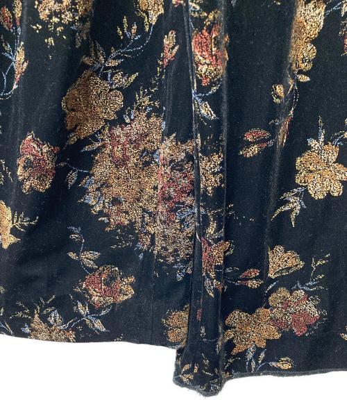 Ameri（アメリ）Ameri (アメリ) FLOWER PRINT VELOUR PANTS フラワープリントベロアパンツ 0124208210690 ブラック サイズ:Sの古着・服飾アイテム