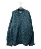 MAISON SPECIALメゾンスペシャル）の古着「Mourine Brushed Kid Mohair V-Neck Knit Cardigan モヘヤVネックニットカーディガン 11232361302」｜グリーン