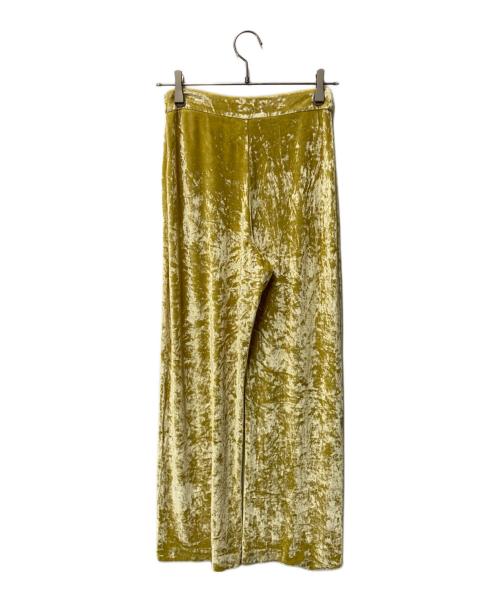 JIL SANDER（ジルサンダー）JIL SANDER (ジルサンダー) ベルベットジャージー ワイドレッグパンツ J52KA0010 イエロー サイズ:34の古着・服飾アイテム