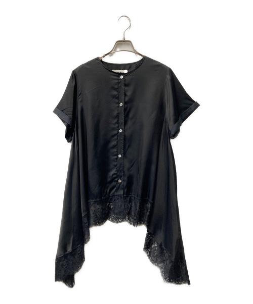MM6 Maison Margiela（エムエムシックスメゾンマルジェラ）MM6 Maison Margiela (エムエムシックスメゾンマルジェラ) レース切替ブラウス S32DL0132 S43627 ブラック サイズ:46の古着・服飾アイテム