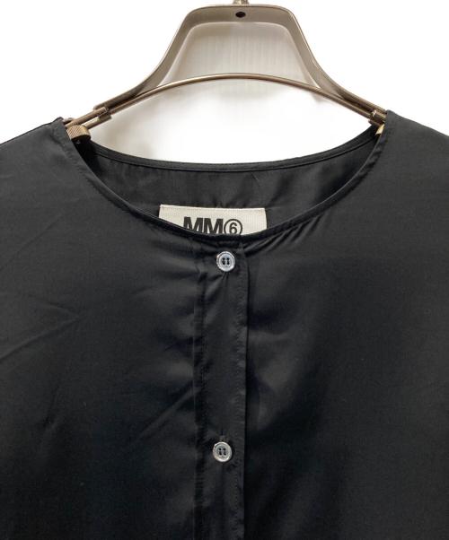 MM6 Maison Margiela（エムエムシックスメゾンマルジェラ）MM6 Maison Margiela (エムエムシックスメゾンマルジェラ) レース切替ブラウス S32DL0132 S43627 ブラック サイズ:46の古着・服飾アイテム