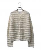 ADAWASアダワス）の古着「FRINGE KNIT CARDIGAN フリンジニットカーディガン ADWS-401-10」｜アイボリー