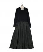ADAWASアダワス）の古着「RIBBED KNIT GATHERED DRESS」｜ブラック
