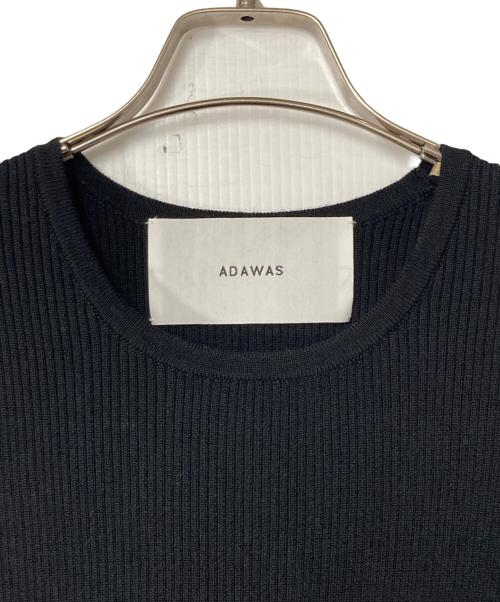 ADAWAS（アダワス）ADAWAS (アダワス) RIBBED KNIT GATHERED DRESS ブラック サイズ:FREEの古着・服飾アイテム