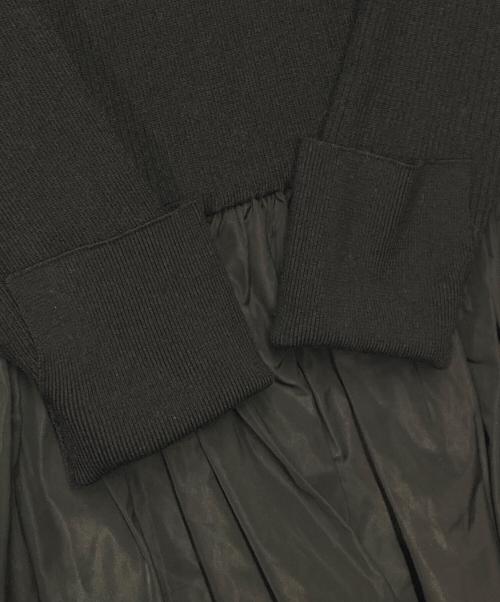 ADAWAS（アダワス）ADAWAS (アダワス) RIBBED KNIT GATHERED DRESS ブラック サイズ:FREEの古着・服飾アイテム