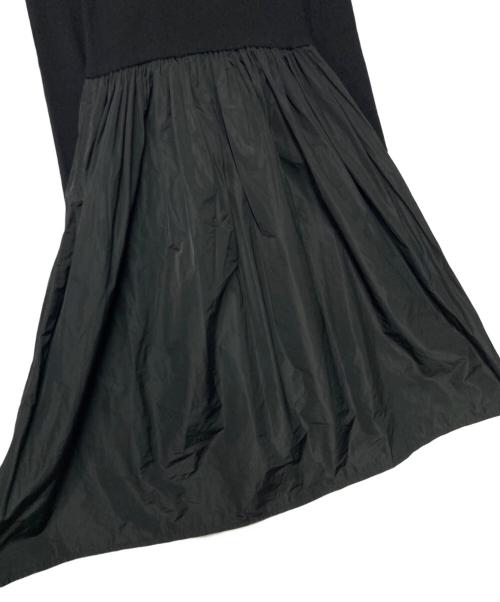 ADAWAS（アダワス）ADAWAS (アダワス) RIBBED KNIT GATHERED DRESS ブラック サイズ:FREEの古着・服飾アイテム