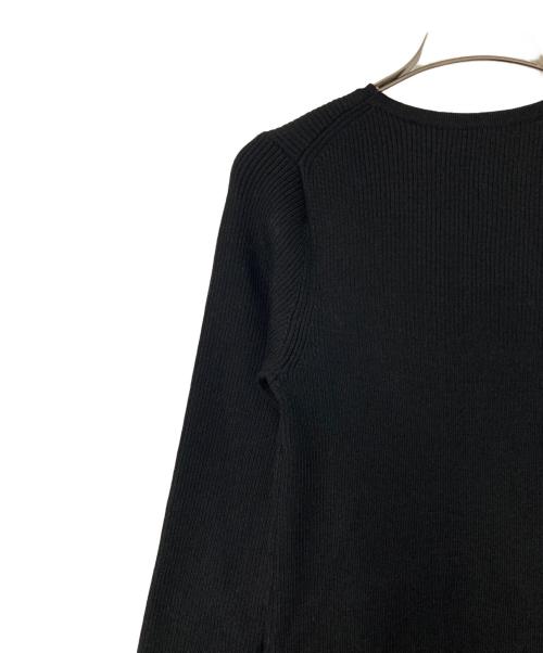 ADAWAS（アダワス）ADAWAS (アダワス) RIBBED KNIT GATHERED DRESS ブラック サイズ:FREEの古着・服飾アイテム