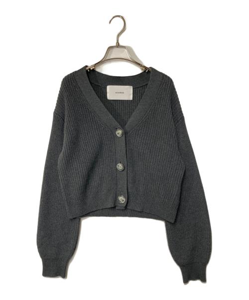 ADAWAS（アダワス）ADAWAS (アダワス) 【洗える】SHORT V-NECK CARDIGAN グレー サイズ:Freeの古着・服飾アイテム