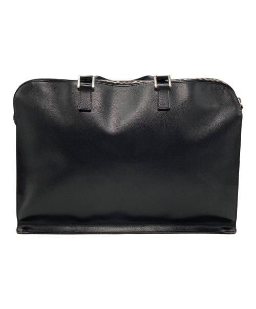 PRADA（プラダ）PRADA (プラダ) ロゴプレート ブリーフケース ブラックの古着・服飾アイテム
