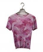 ISSEY MIYAKE FETEイッセイミヤケフェット）の古着「プリーツカットソー IF62FJ275」｜ピンク