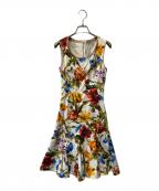 DOLCE & GABBANAドルチェ＆ガッバーナ）の古着「フラワープリントドレスワンピース F68O0T」｜ホワイト