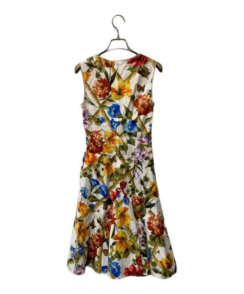 DOLCE & GABBANA（ドルチェ＆ガッバーナ）DOLCE & GABBANA (ドルチェ＆ガッバーナ) フラワープリントドレスワンピース F68O0T ホワイト サイズ:36の古着・服飾アイテム