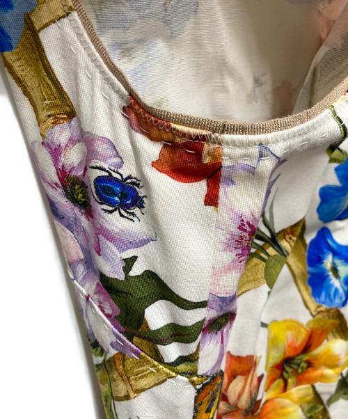 DOLCE & GABBANA（ドルチェ＆ガッバーナ）DOLCE & GABBANA (ドルチェ＆ガッバーナ) フラワープリントドレスワンピース F68O0T ホワイト サイズ:36の古着・服飾アイテム