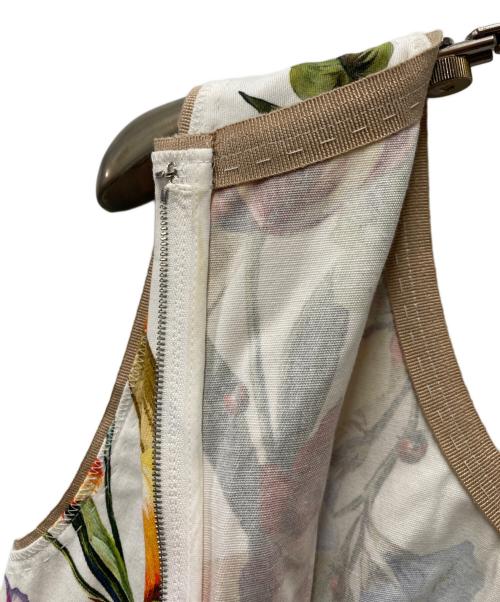 DOLCE & GABBANA（ドルチェ＆ガッバーナ）DOLCE & GABBANA (ドルチェ＆ガッバーナ) フラワープリントドレスワンピース F68O0T ホワイト サイズ:36の古着・服飾アイテム