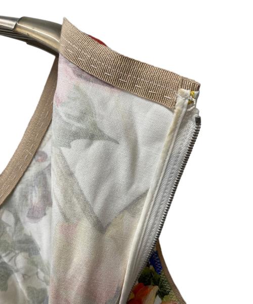 DOLCE & GABBANA（ドルチェ＆ガッバーナ）DOLCE & GABBANA (ドルチェ＆ガッバーナ) フラワープリントドレスワンピース F68O0T ホワイト サイズ:36の古着・服飾アイテム
